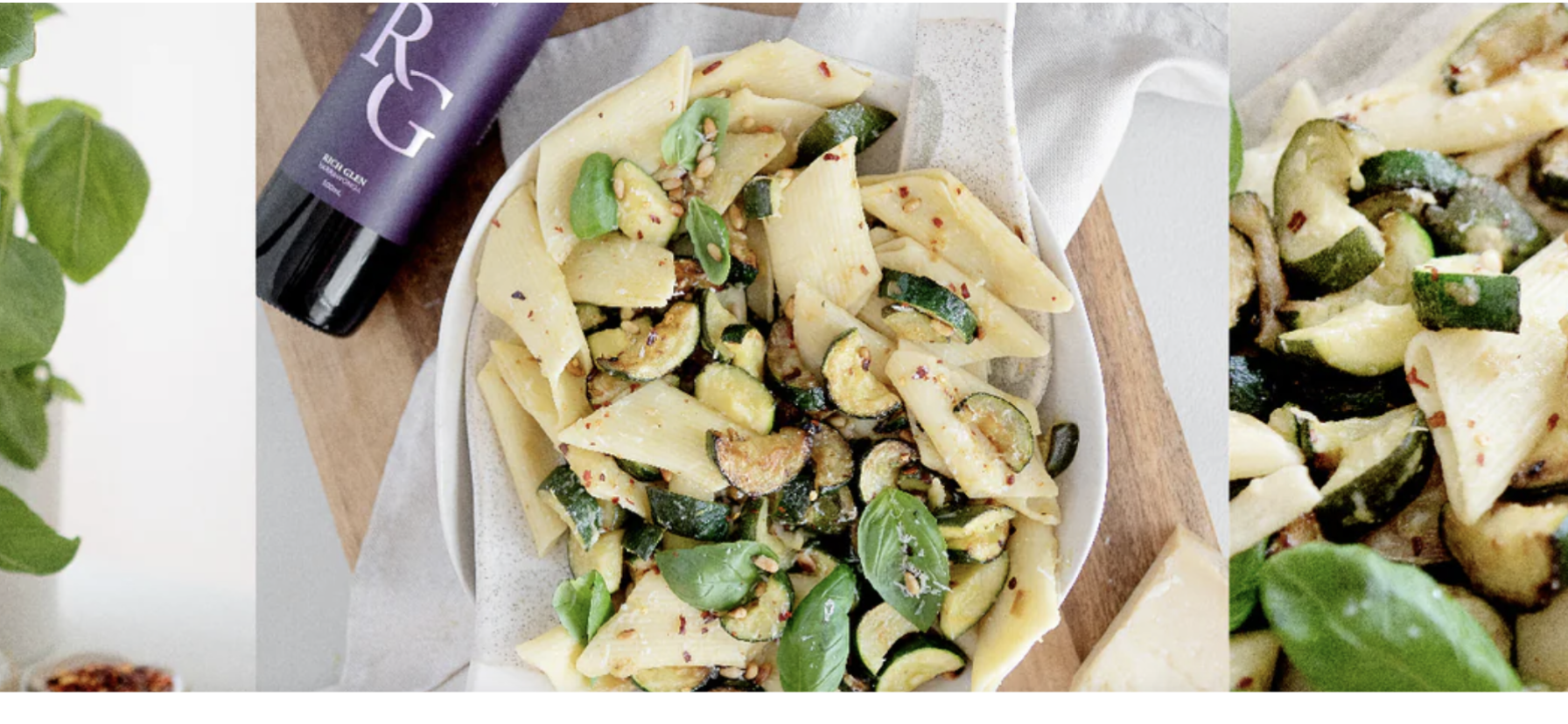 PASTA WITH GARLIC ZUCCHINI, CHILLI & PARMESAN